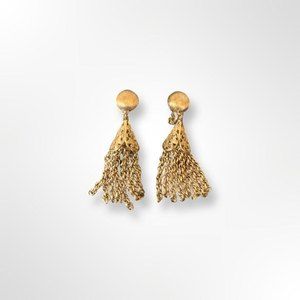 Monet Tassel Clip Earrings
